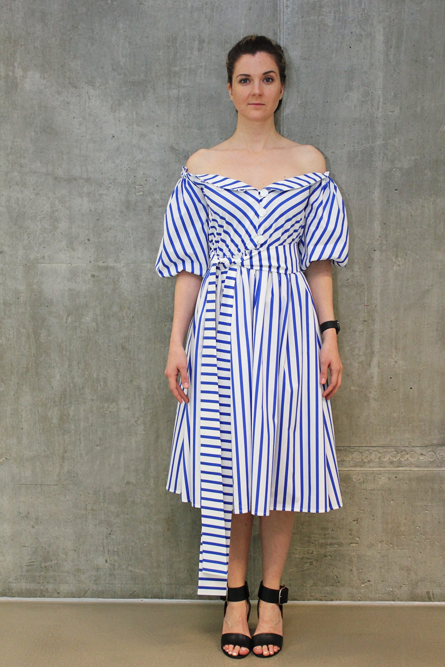 Striped off-Shoulder Dress