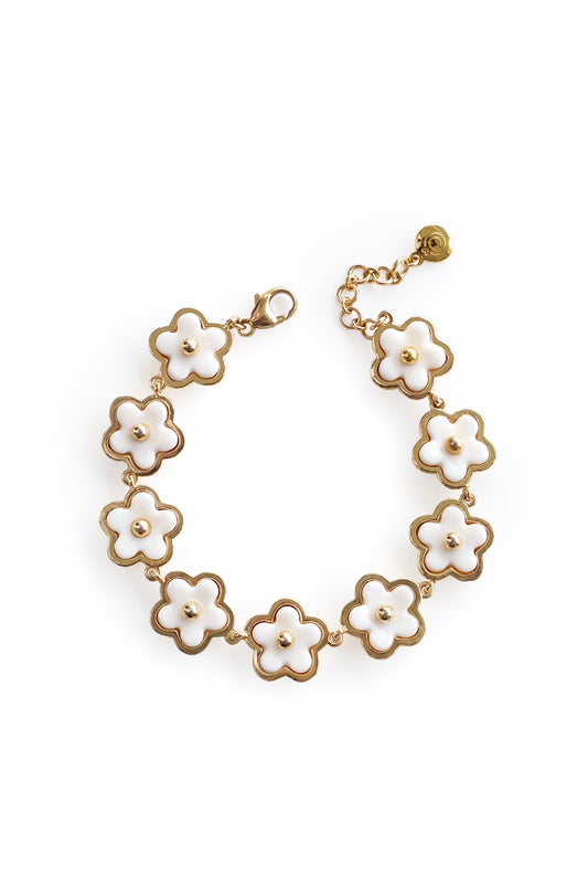 Mini Porcelain Daisy Cluster Bracelet