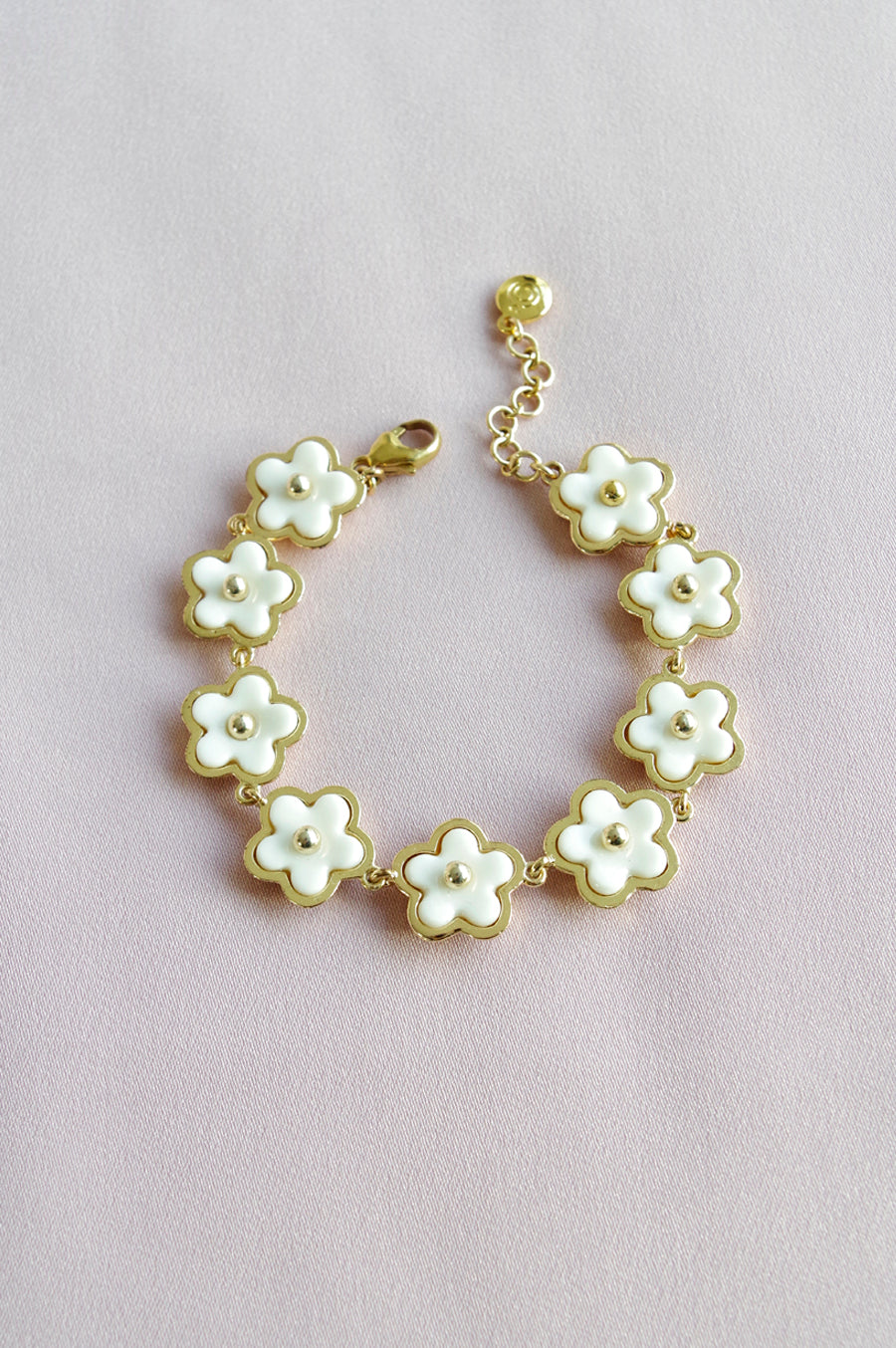 Mini Porcelain Daisy Cluster Bracelet