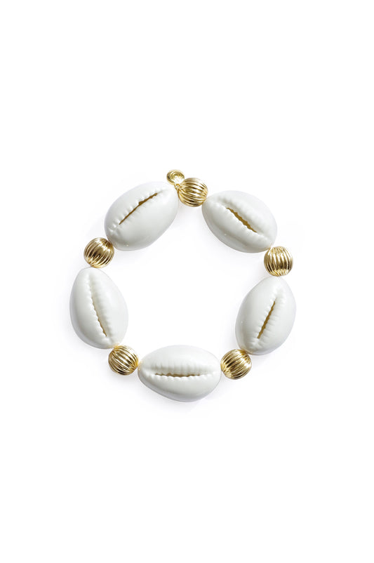 Porcelain Cowrie Shell Stretch Bracelet