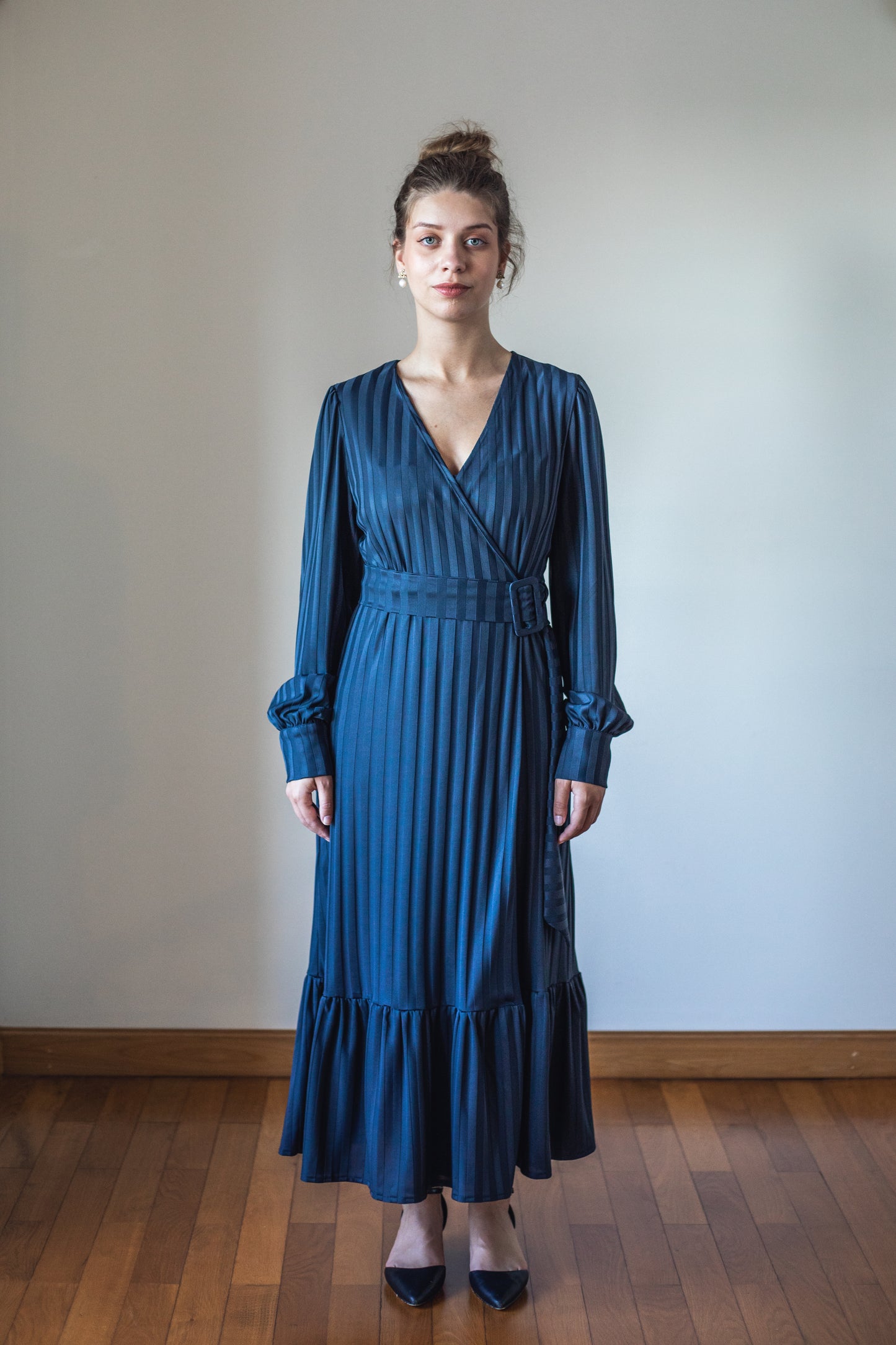 Blue cupro dress