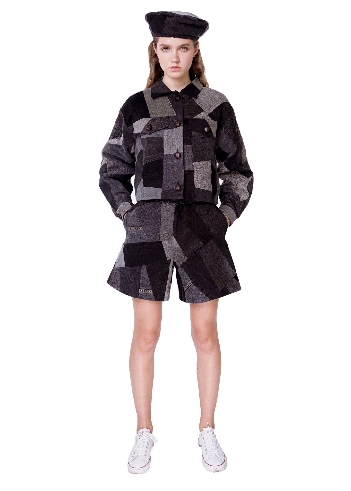 Black Patchwork Jacket