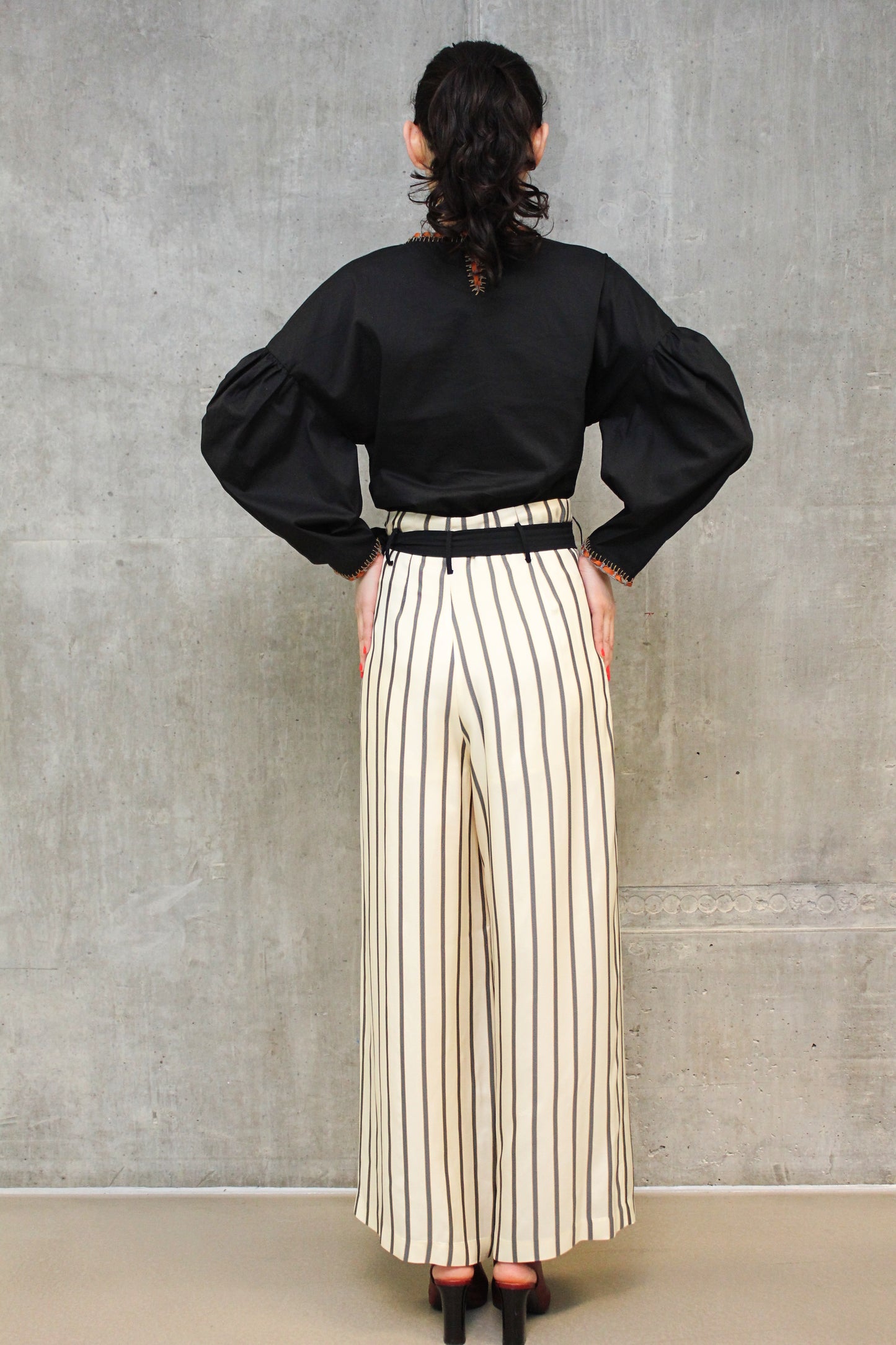 Passante Riga Striped Wide-Leg Trousers