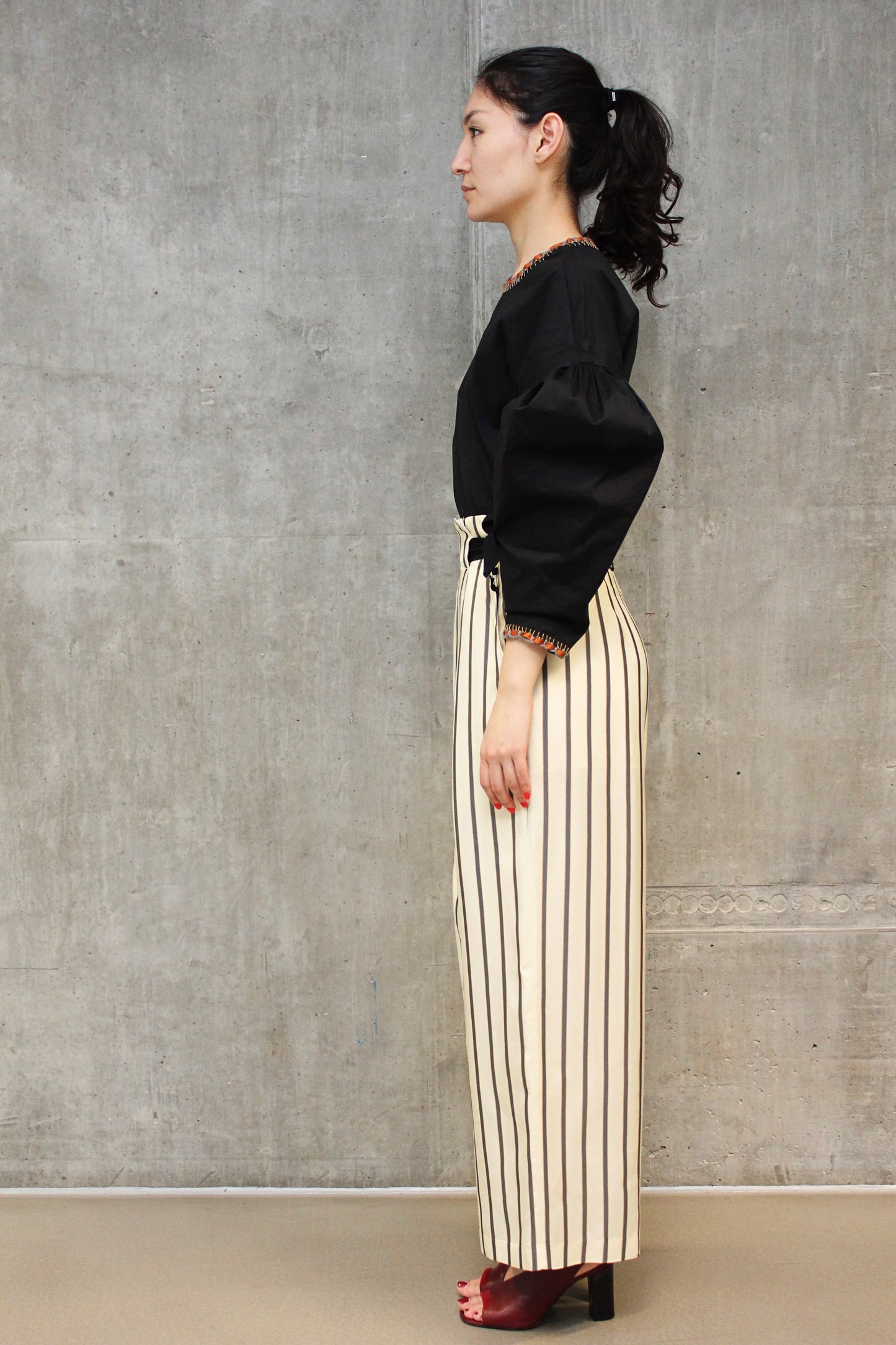 Passante Riga Striped Wide-Leg Trousers