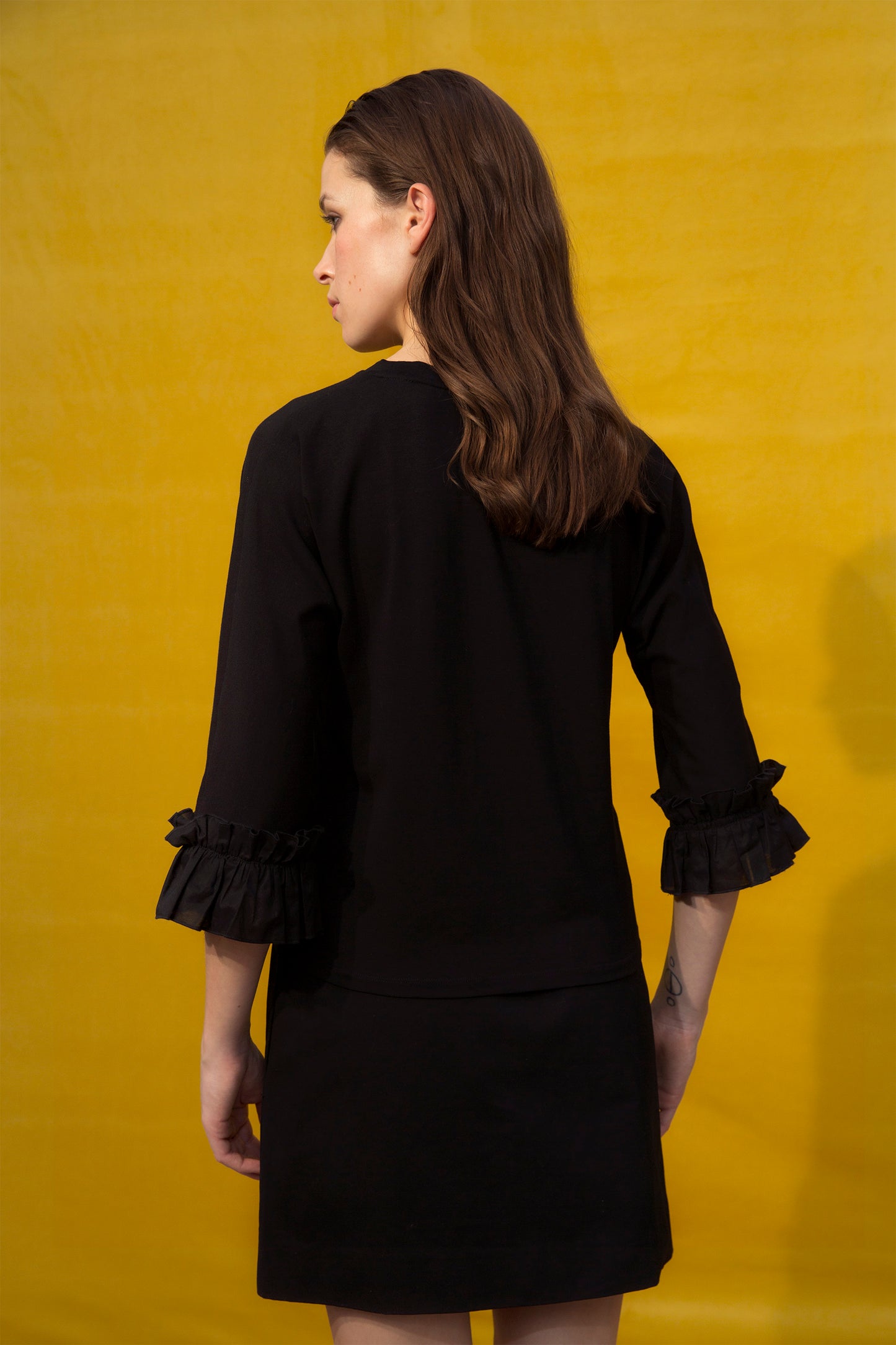 T-Shirt W/Ruffled Sleeves