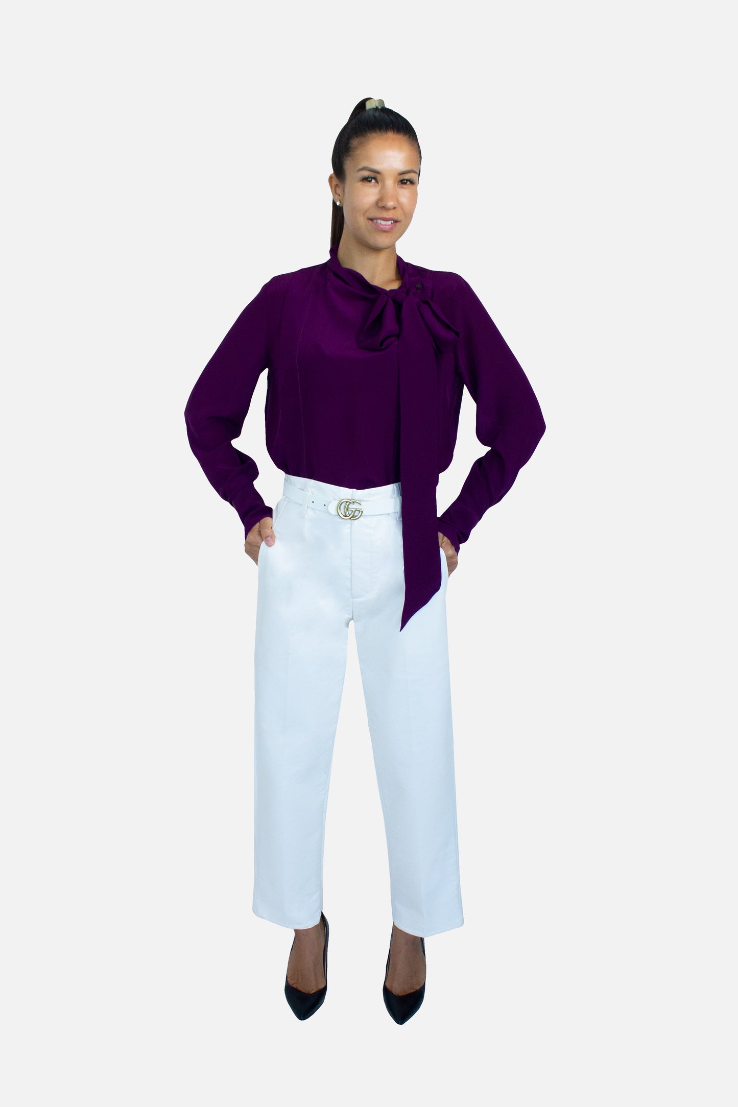 Pussy-Bow Silk Blouse