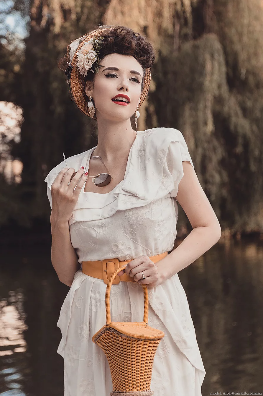 Porcelain Camellias And Golden Leaves Earrings