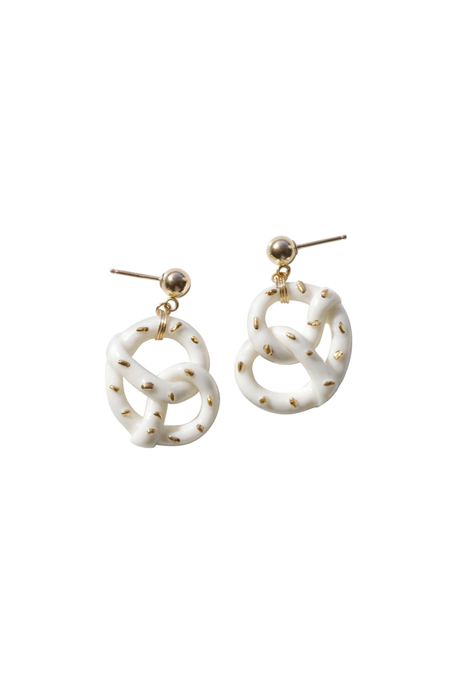 Mini Porcelain Pretzel Earrings