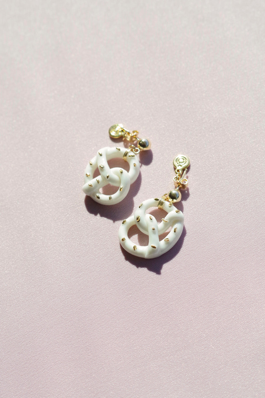 Mini Porcelain Pretzel Earrings