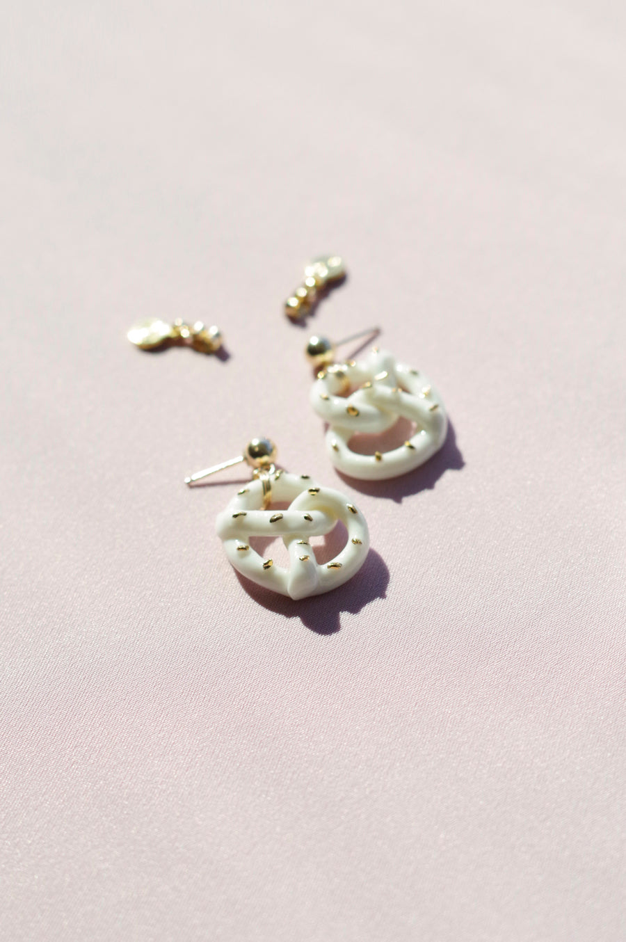 Mini Porcelain Pretzel Earrings