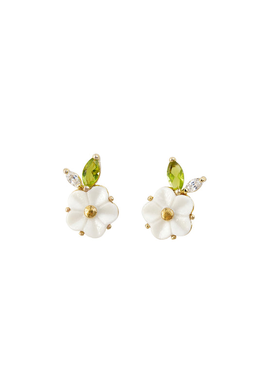 Porcelain Strawberry Flower Stud Earring