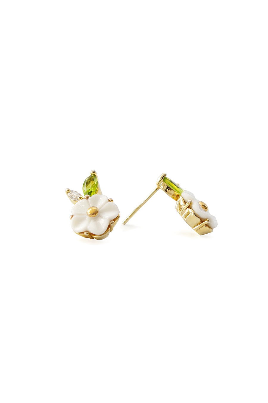 Porcelain Strawberry Flower Stud Earring