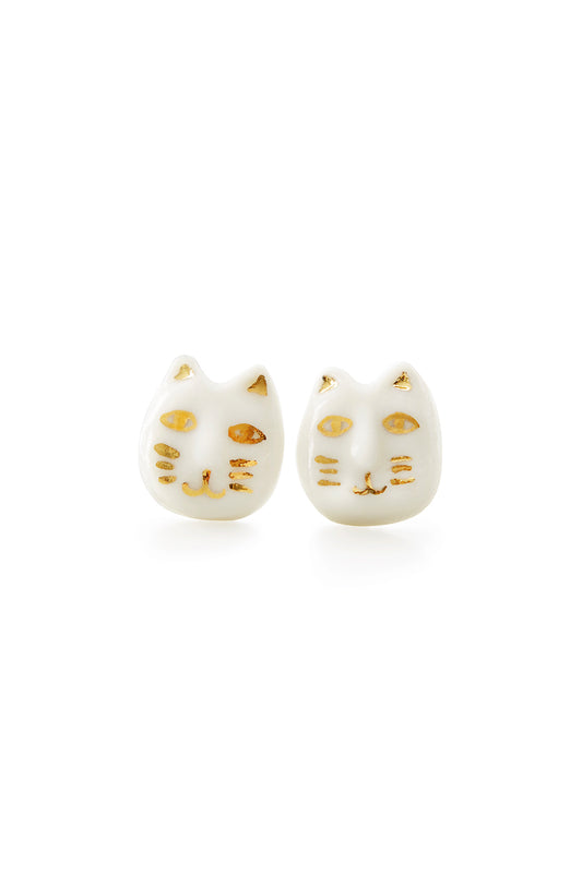 Lucky Cat Stud Earrings