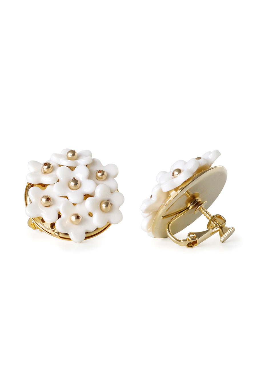 Mini Daisy Cluster Clip Earrings