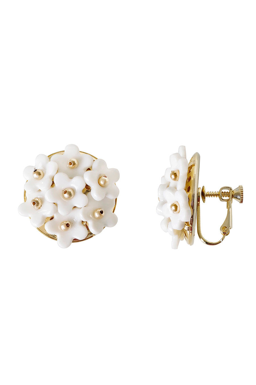 Mini Daisy Cluster Clip Earrings