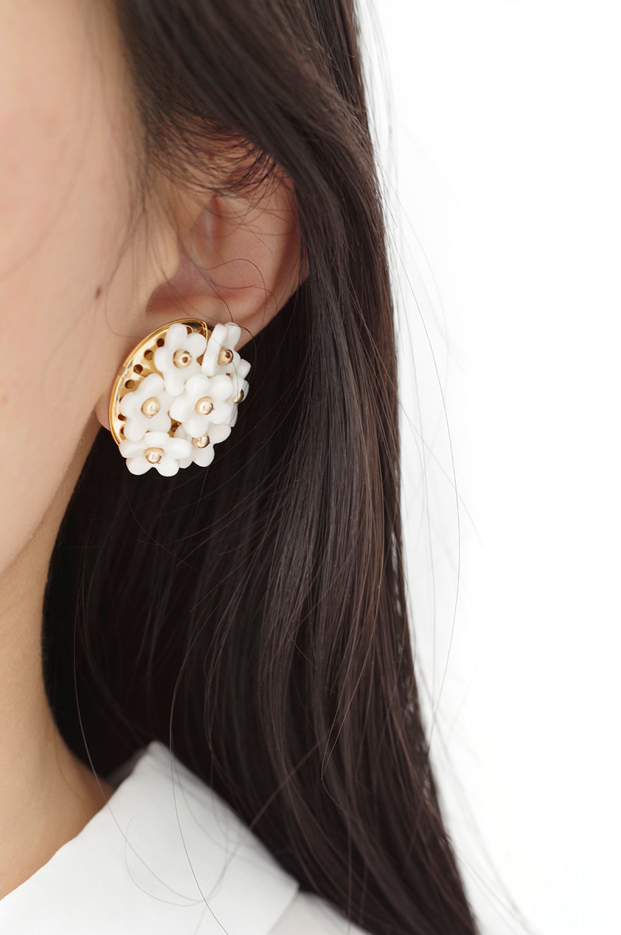Mini Daisy Cluster Clip Earrings