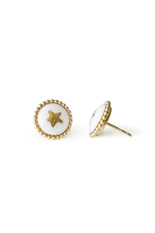 Gold Lustre Star Stud Earrings