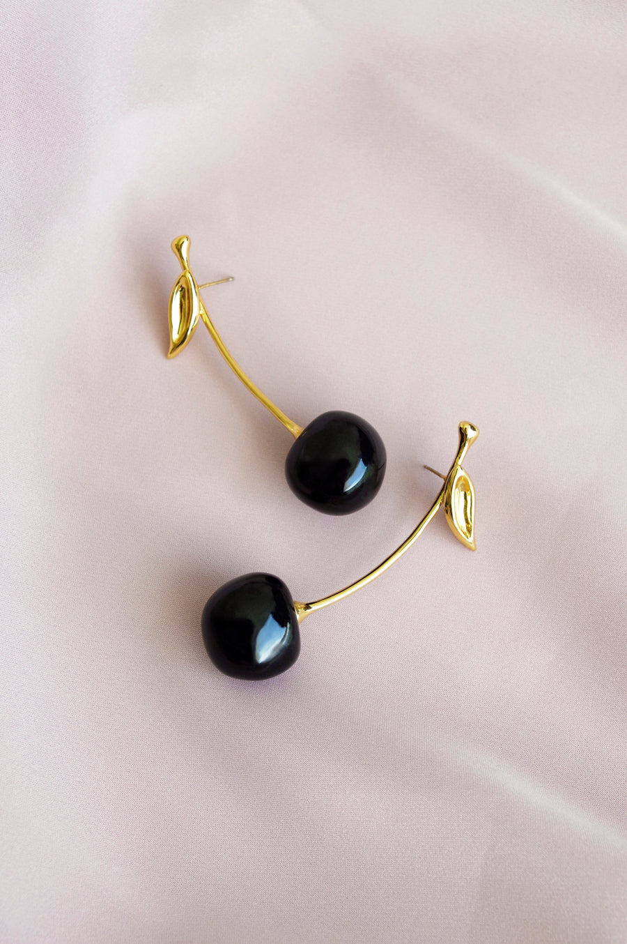 Porcelain Black Cherry Earrings
