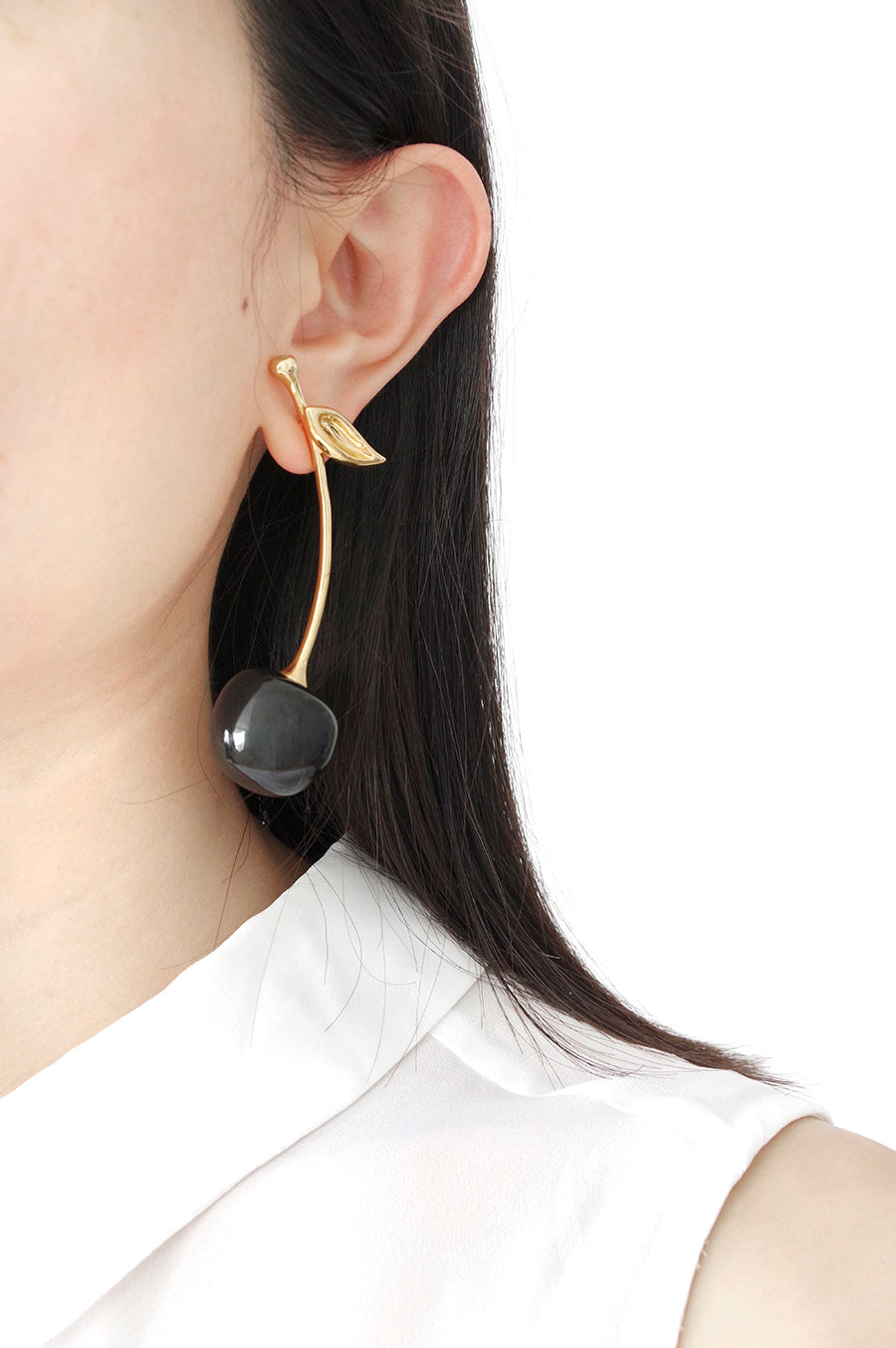 Porcelain Black Cherry Earrings