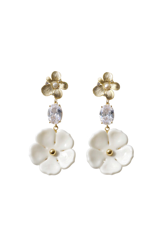 Crystal Floral Bloom Statement Earrings