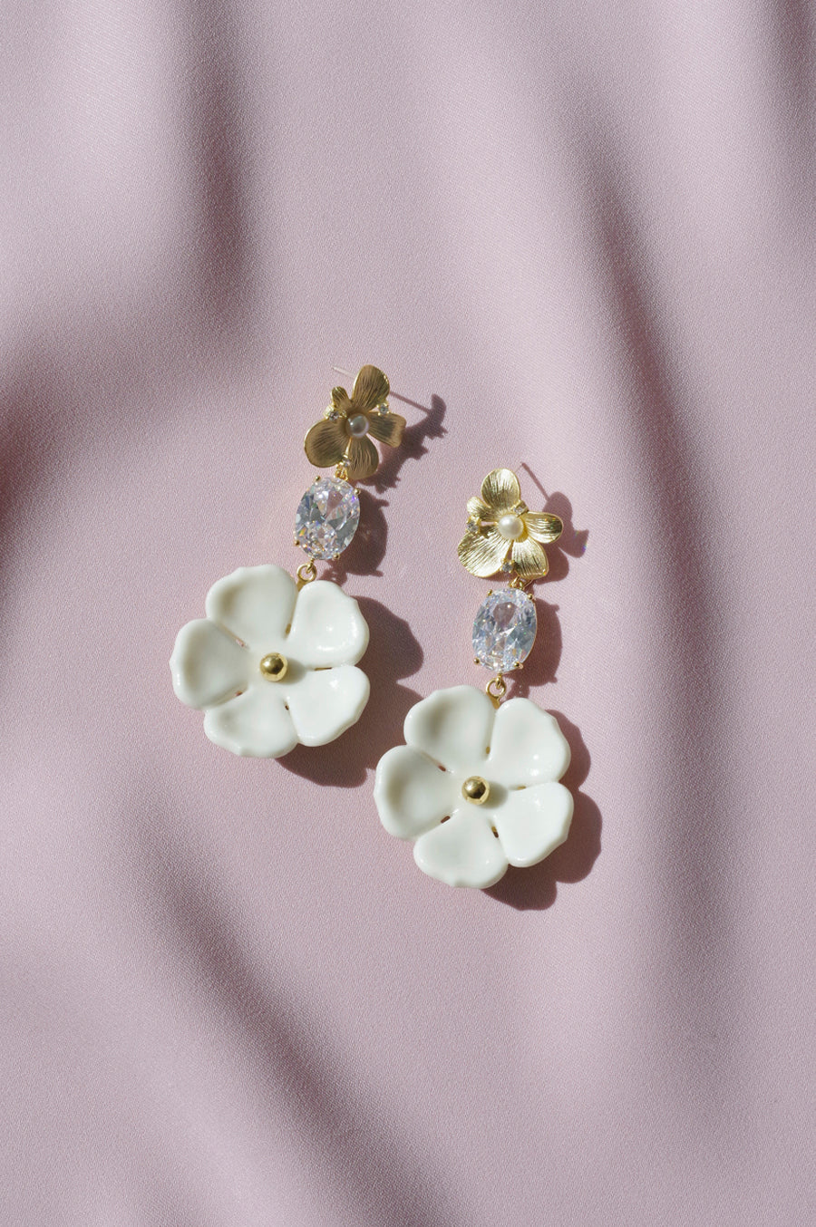 Crystal Floral Bloom Statement Earrings