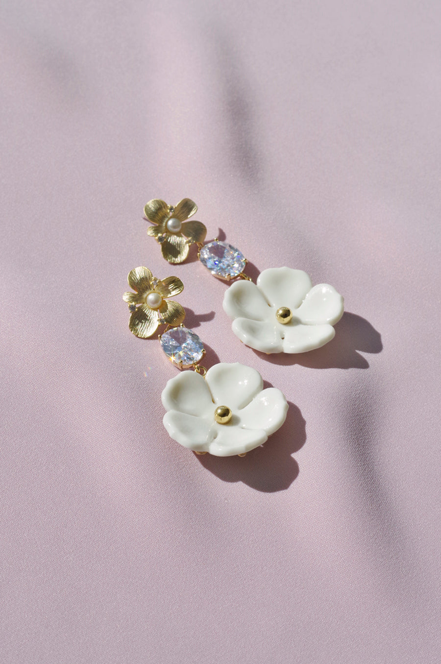 Crystal Floral Bloom Statement Earrings