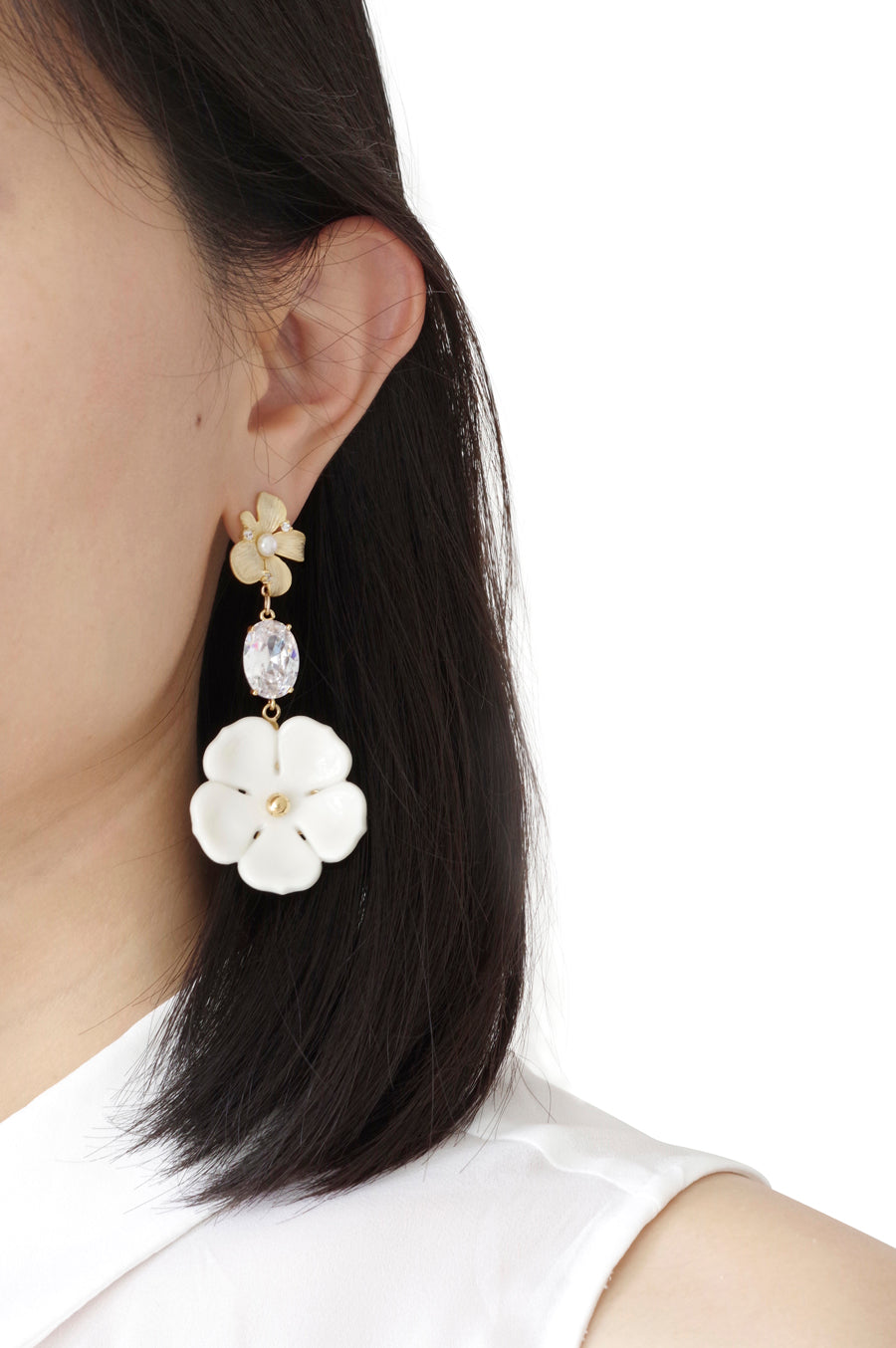 Crystal Floral Bloom Statement Earrings