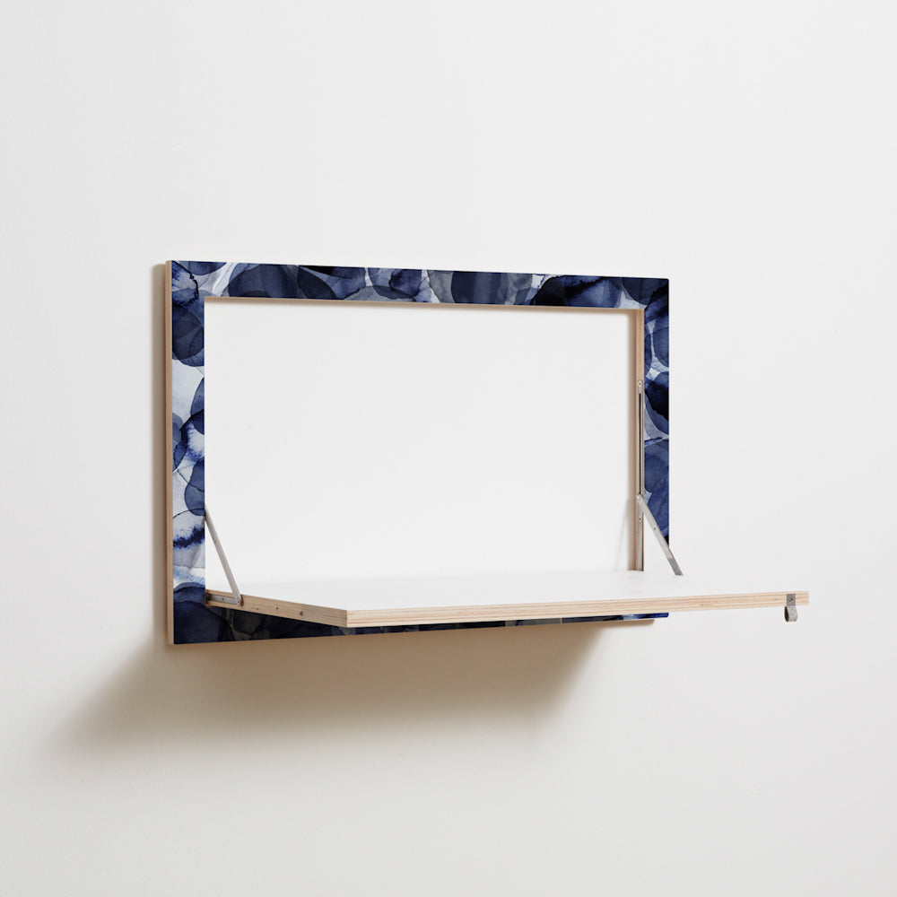 Fläpps Secretary Wall Desk 80x50-1 –  Bubbles Indigo – Pattern Studio