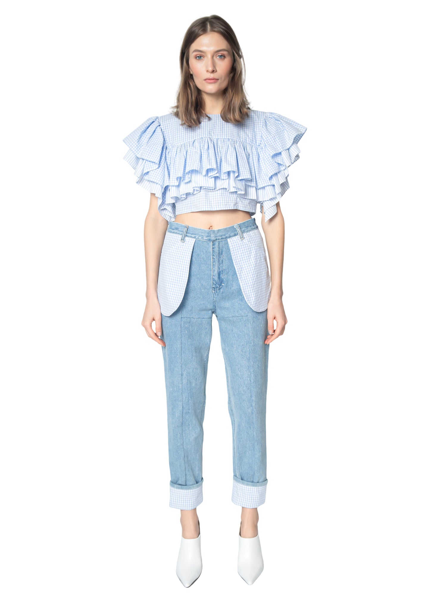 Reworked Slim Jeans With Cotton Pockets