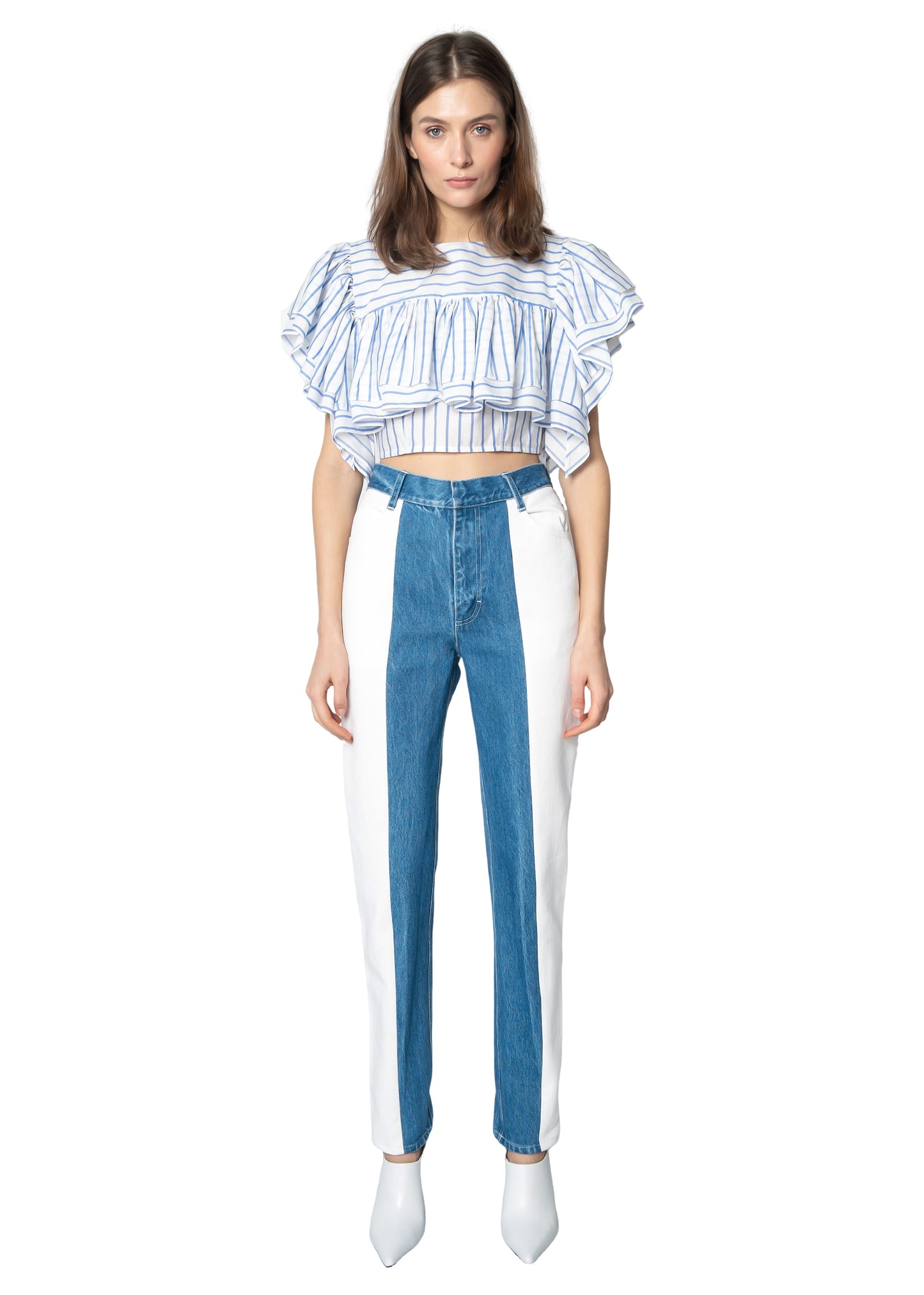 Mixed Colour Denim Slim Jeans