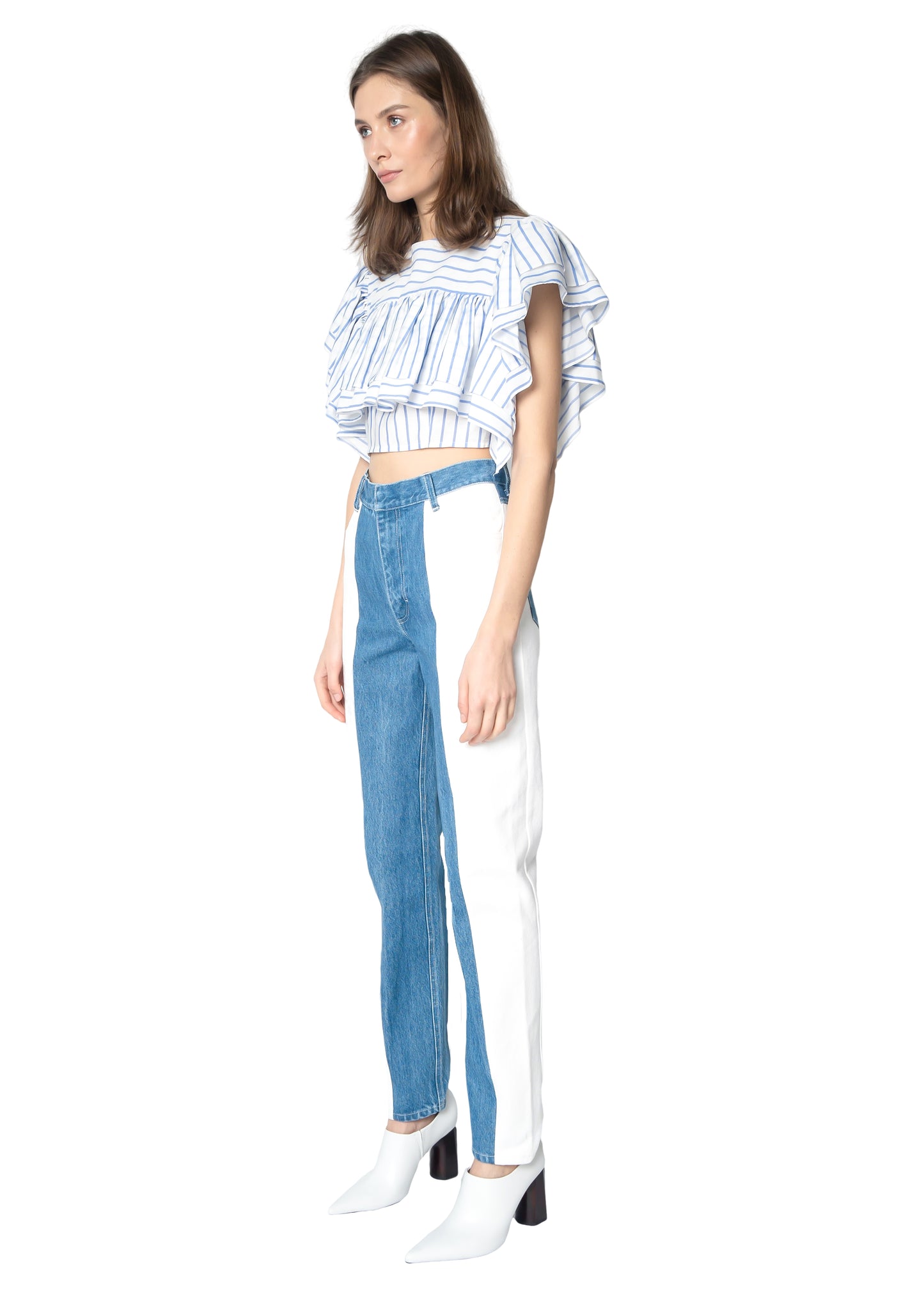 Mixed Colour Denim Slim Jeans