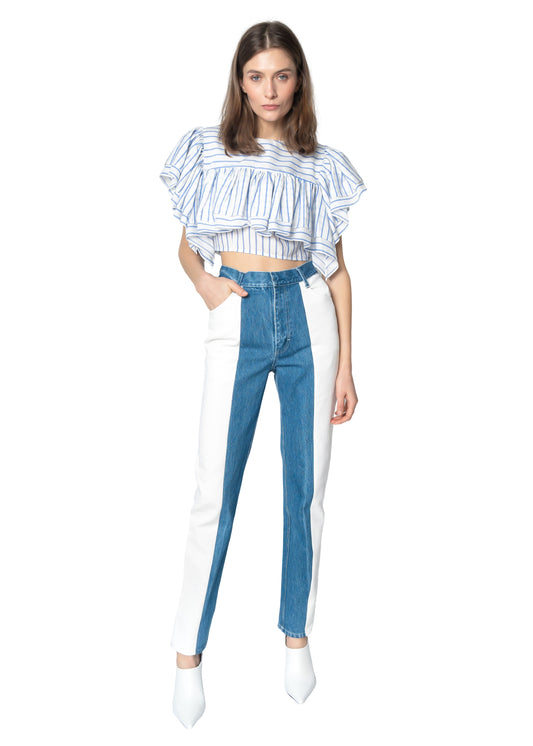 Mixed Colour Denim Slim Jeans