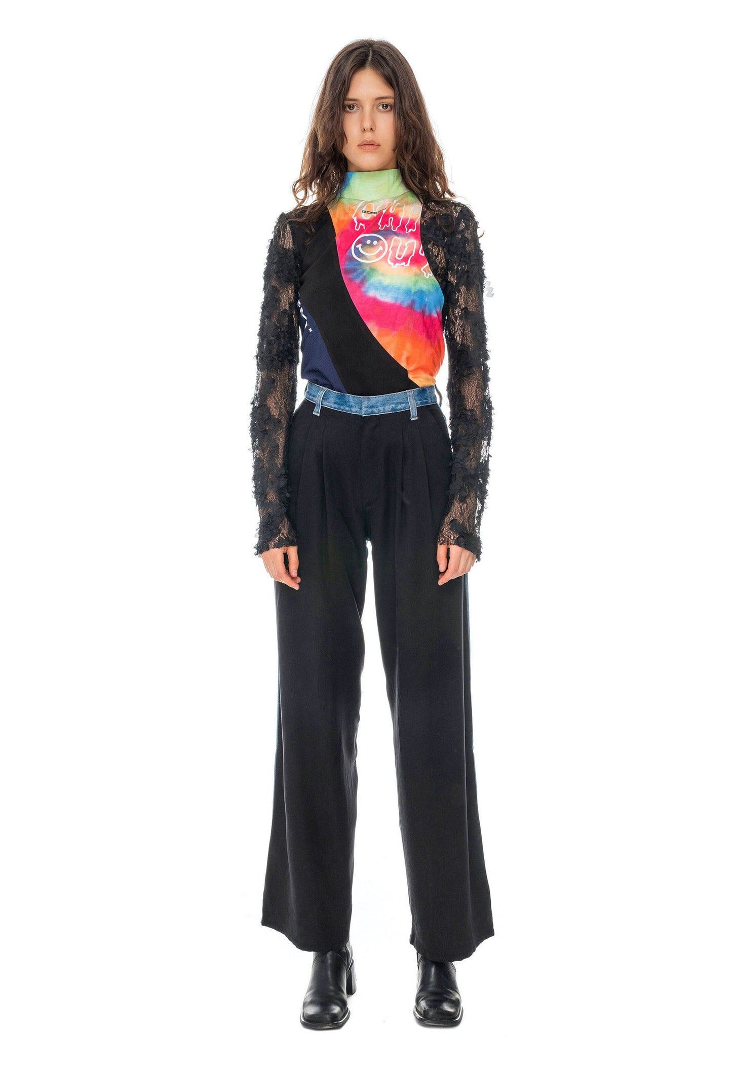 Blue Jeans With Black Front