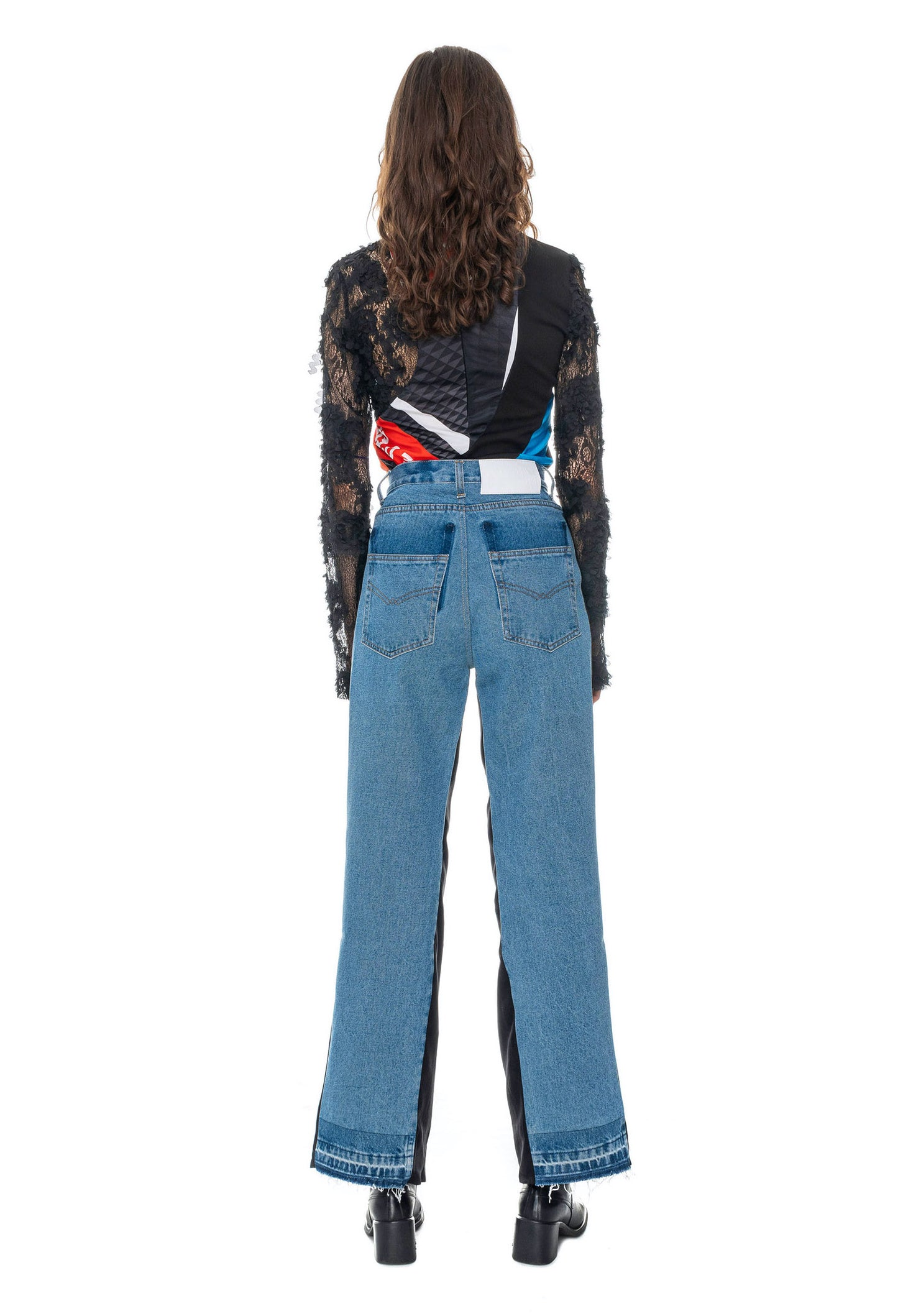 Blue Jeans With Black Front