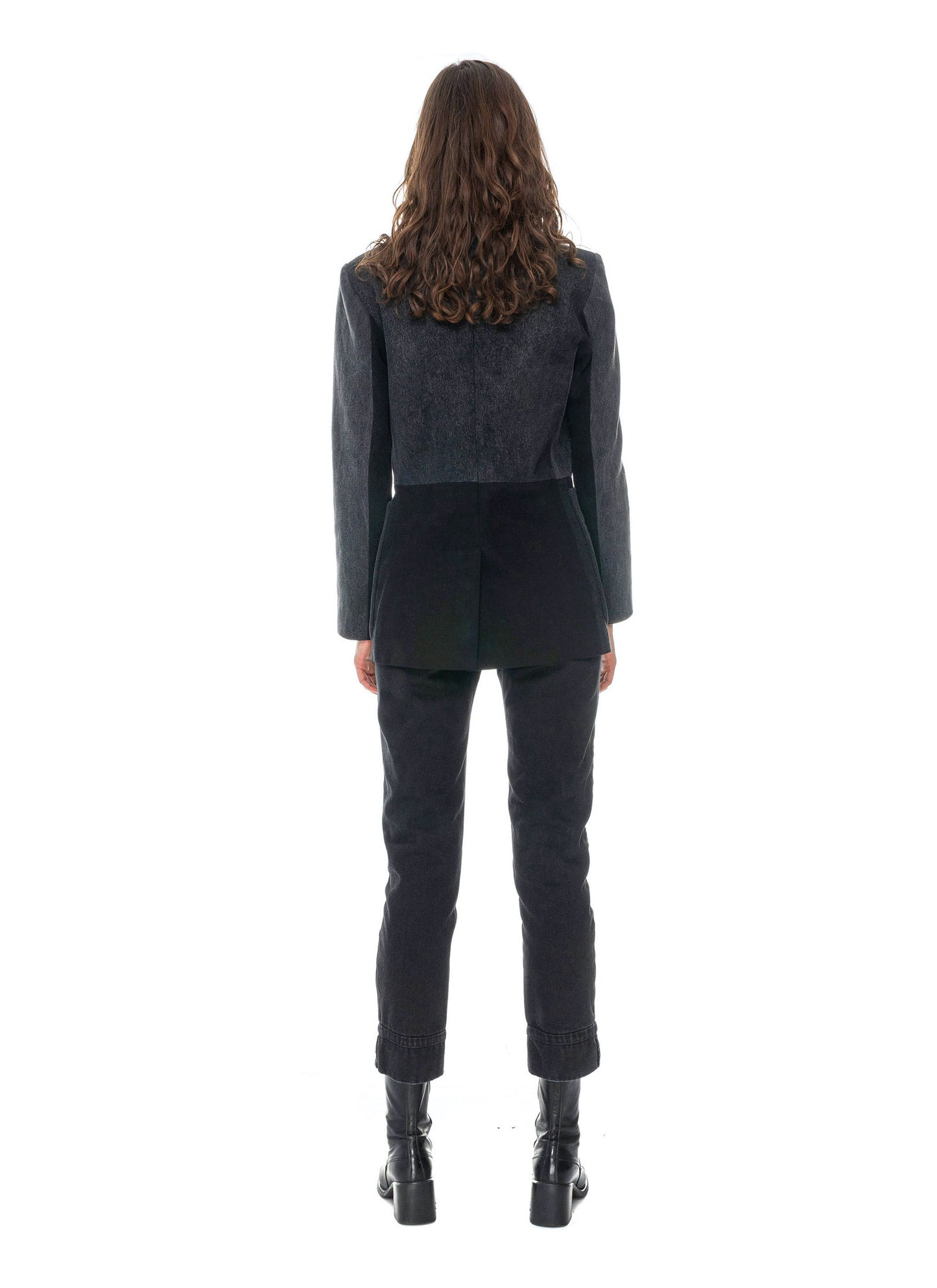 Reworked Black Denim Blazer