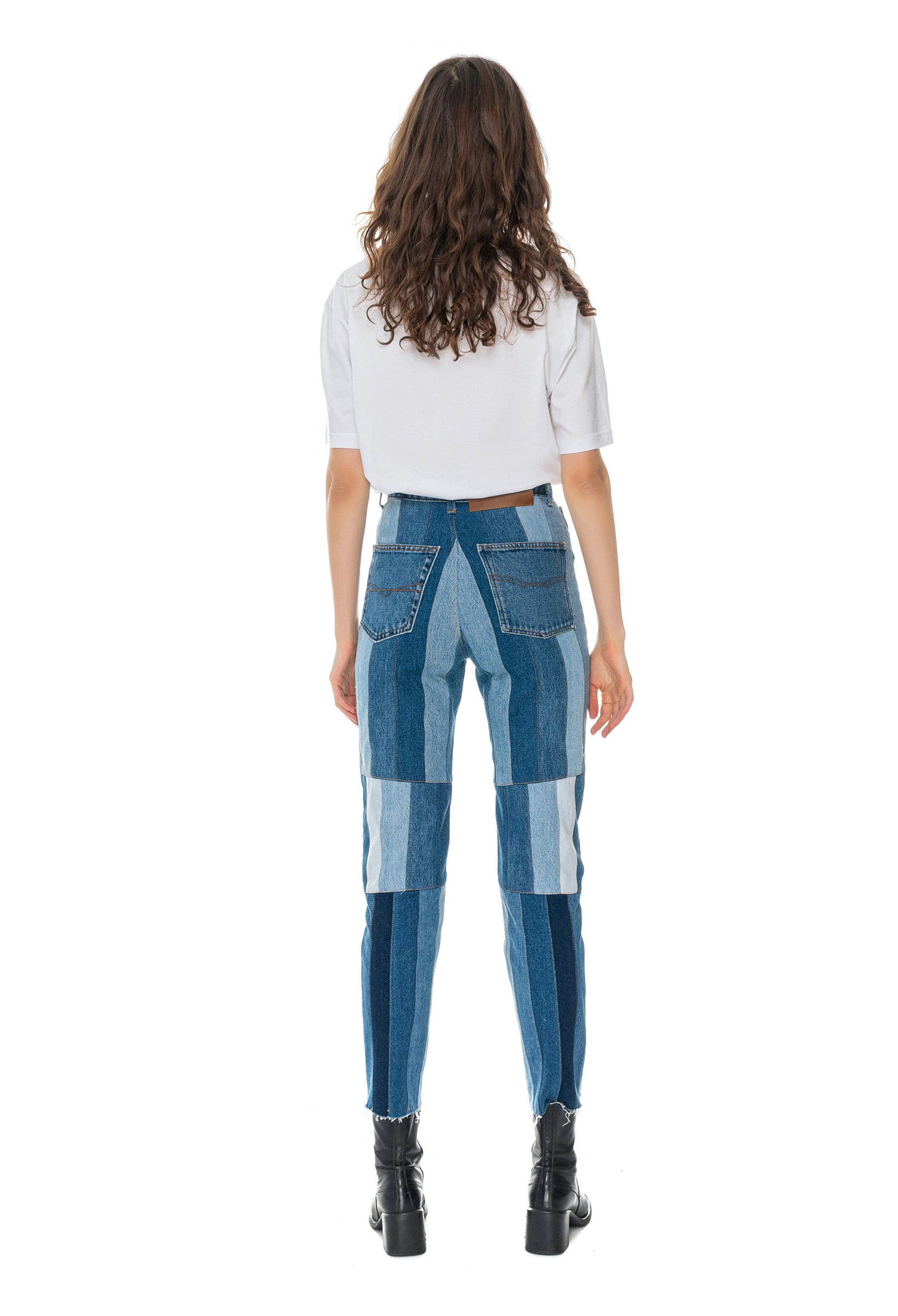 Reworked Striped Mom Jeans