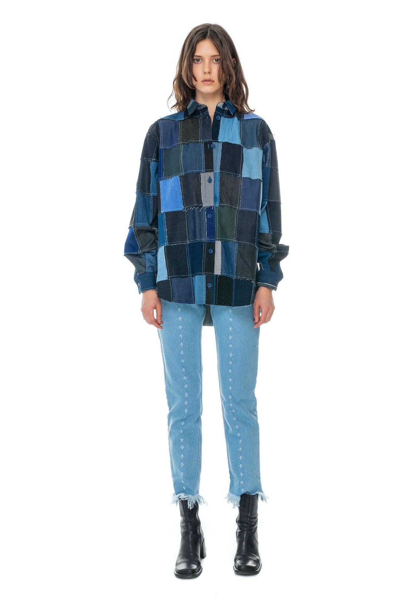 Denim Fabric Swatches Shirt Unisex