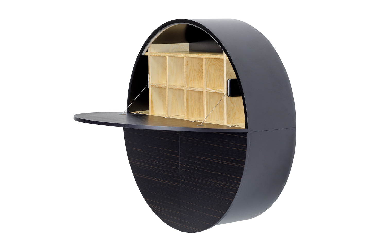 Multifunctional Pill Cabinet Dark Ebony Veneer