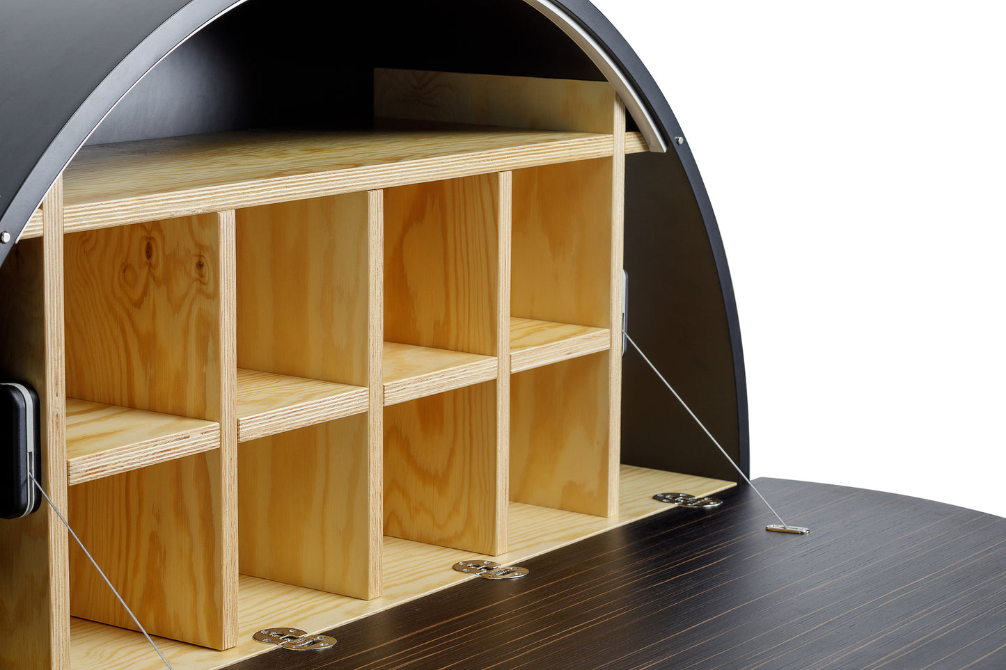 Multifunctional Pill Cabinet Dark Ebony Veneer