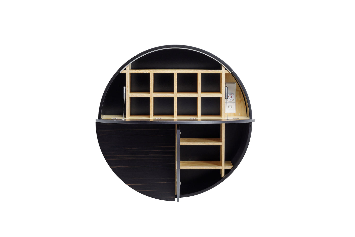 Multifunctional Pill Cabinet Dark Ebony Veneer