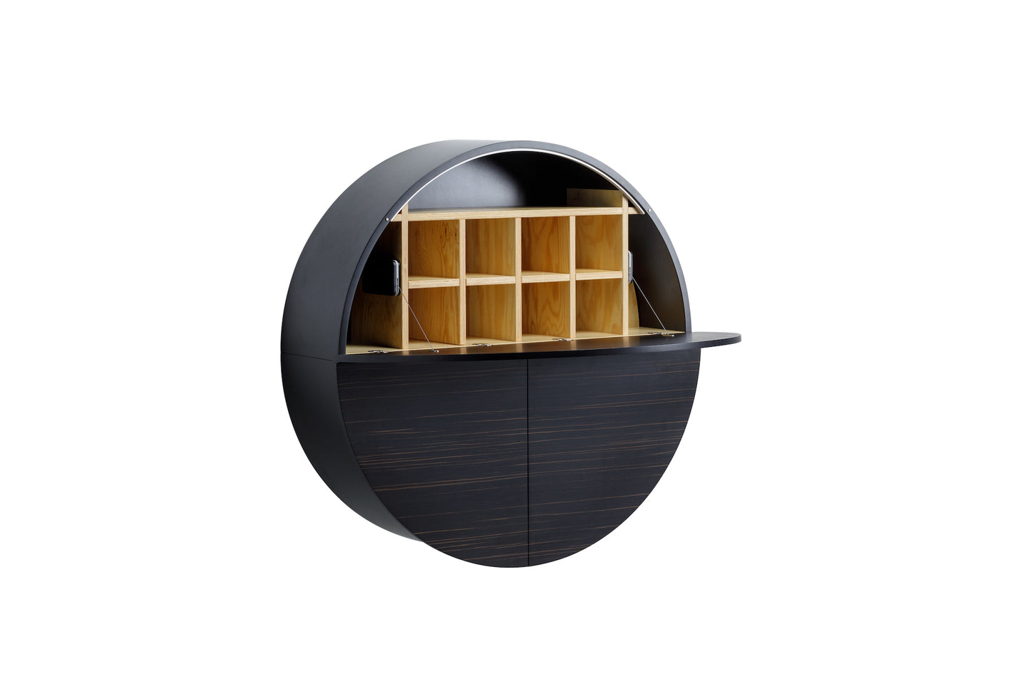 Multifunctional Pill Cabinet Dark Ebony Veneer