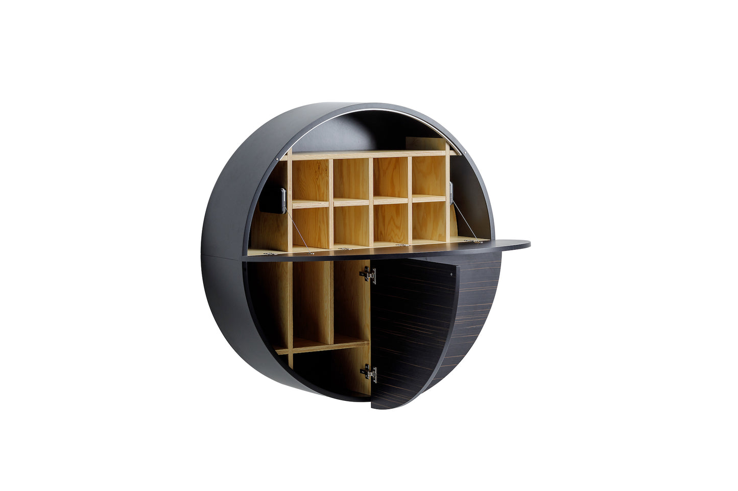 Multifunctional Pill Cabinet Dark Ebony Veneer