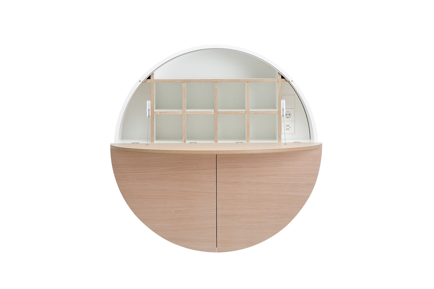 Multifunctional Pill Cabinet White/Light Cherry Veneer