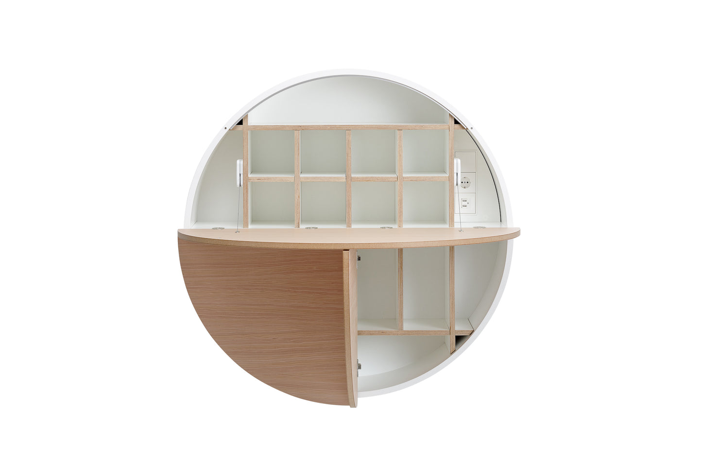 Multifunctional Pill Cabinet White/Light Cherry Veneer
