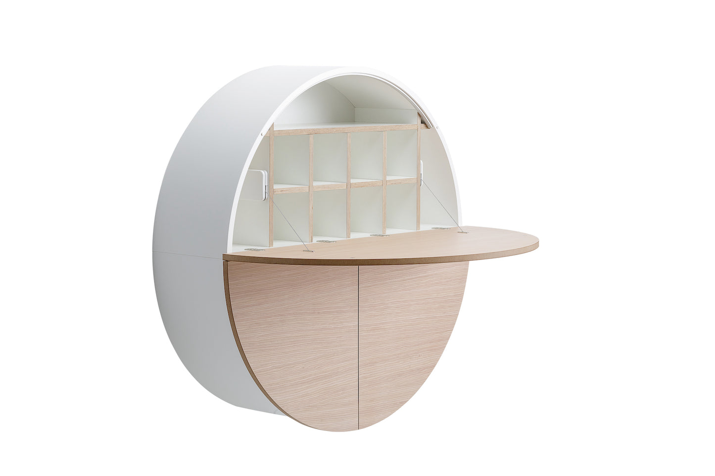 Multifunctional Pill Cabinet White/Light Cherry Veneer