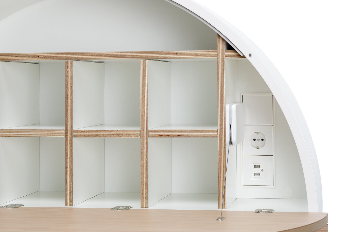 Multifunctional Pill Cabinet White/Light Cherry Veneer