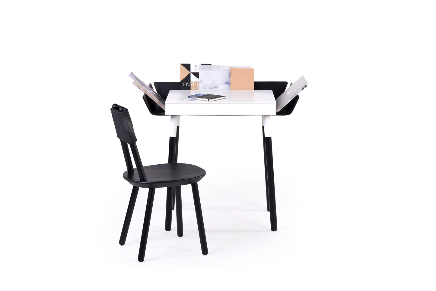 1 drawer natural birch tree black desk