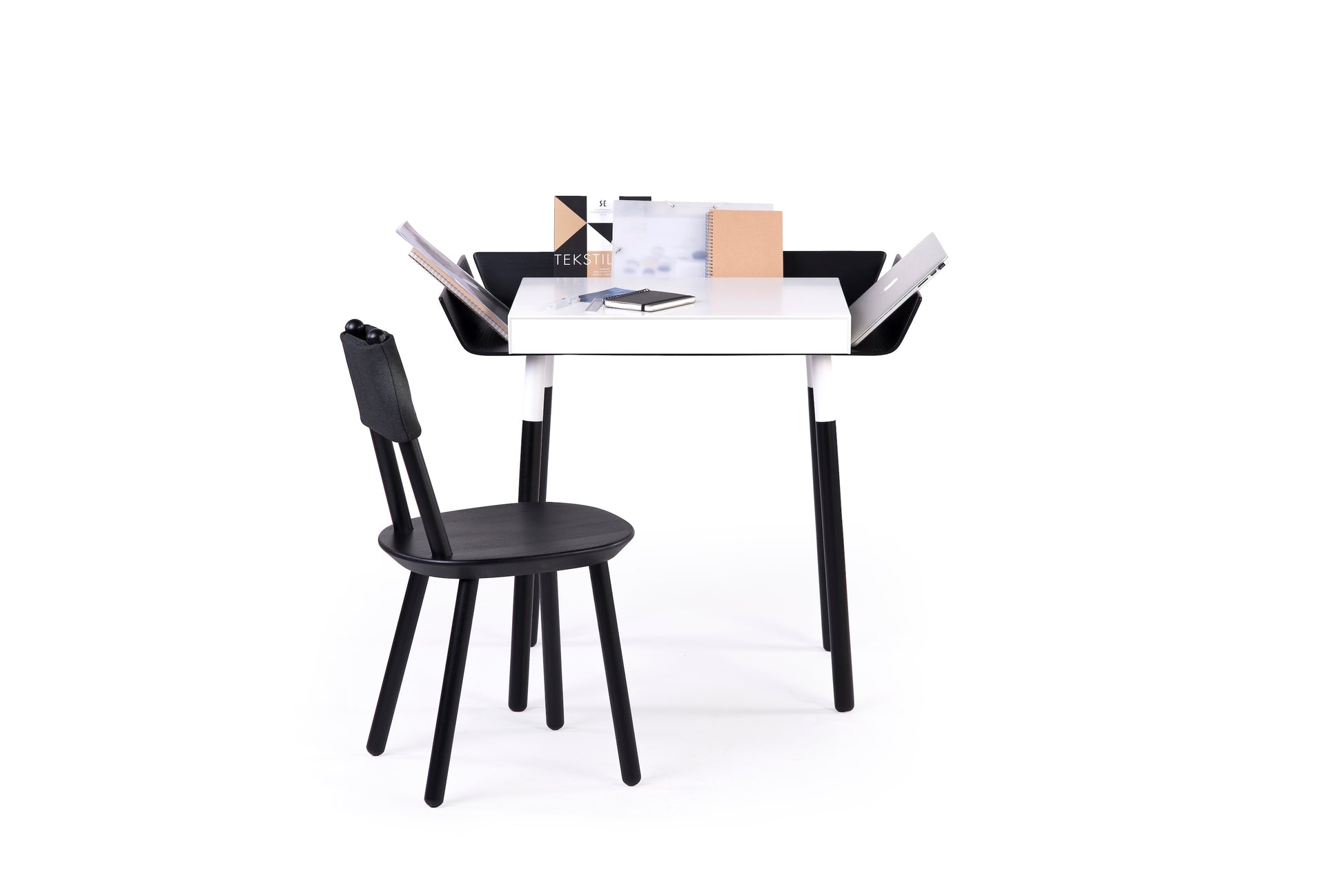 1 drawer natural birch tree black desk