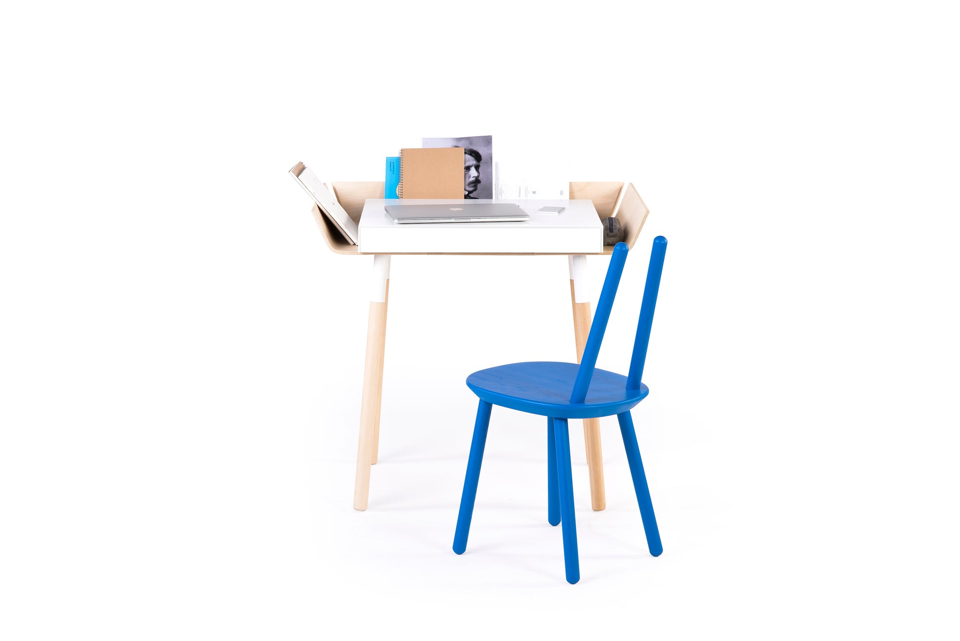 1 drawer natural birch tree white desk