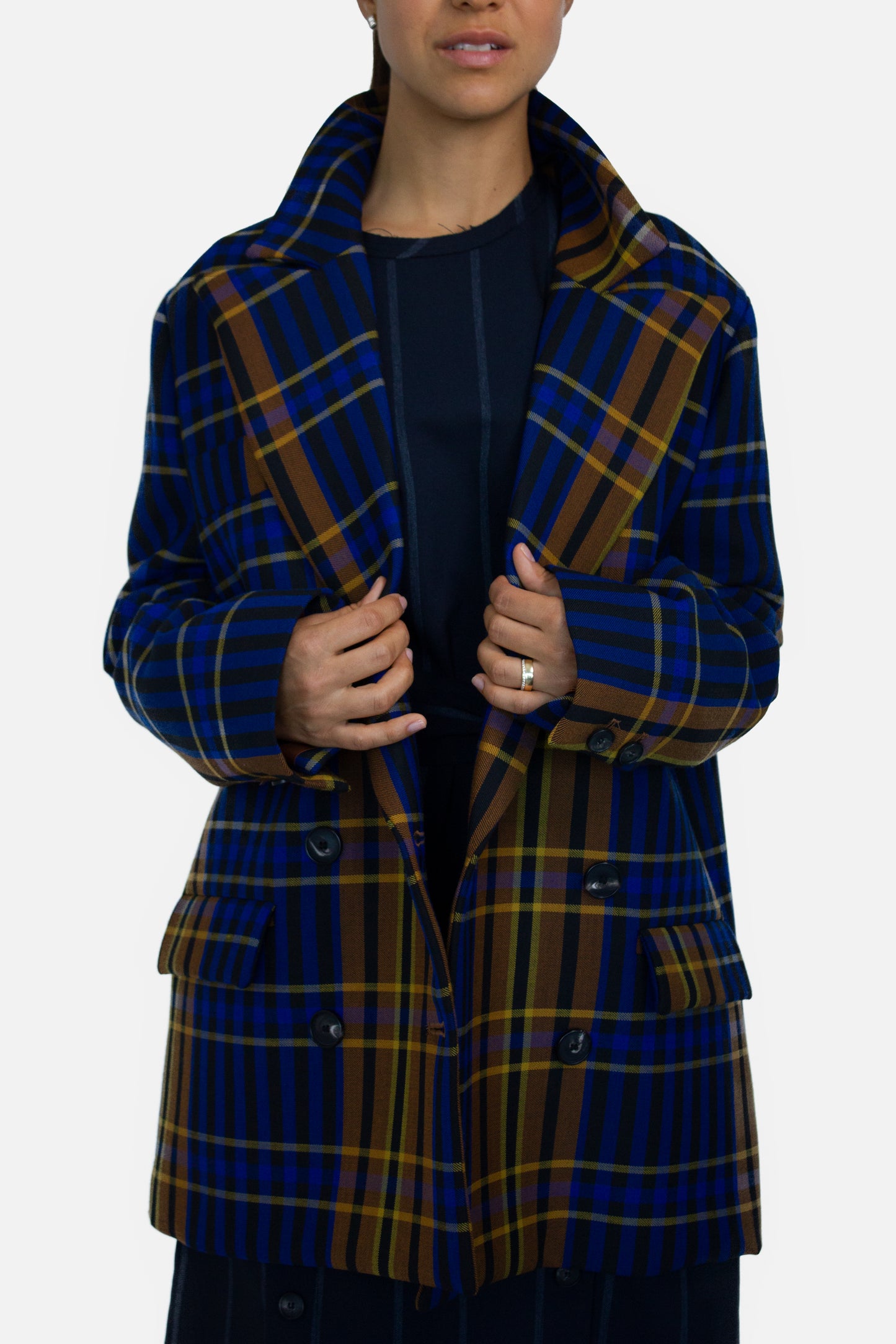 Multicolor Check Oversized Jacket